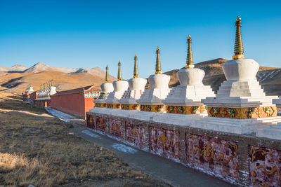 Exterior of building against clear blue sky