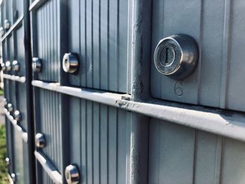 Full frame shot of closed mailboxes