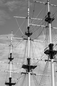 Low angle view of sailboat against sky