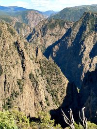 High angle view of rocky mountains