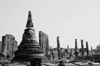 Low angle view of temple against clear sky