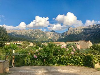 Scenic view of mountains against sky