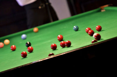 Close-up of pool table