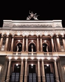 Low angle view of building at night