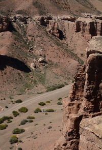 High angle view of land