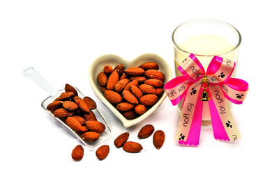 Close-up of food against white background