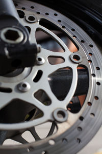 Close-up of motorcycle disk brake