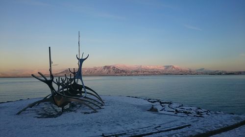 Scenic view of snow against sky