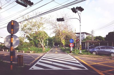 Road passing through city
