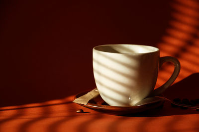 Close-up of coffee on table