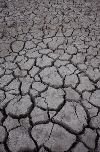 Full frame shot of cracked land