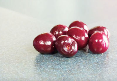 Close-up of cherries on tree