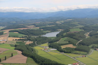 Aerial view of landscape against sky