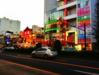 City street with buildings in background