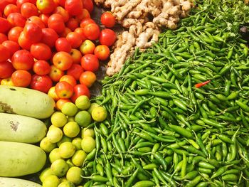 Various vegetables for sale at market