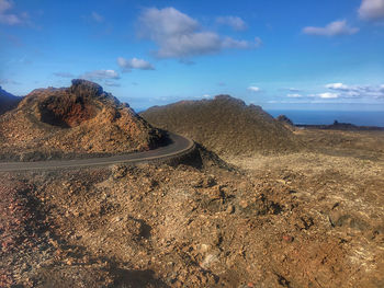 Panoramic view of desert against sky