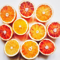 High angle view of oranges on table