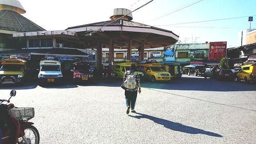 People on street in city