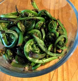 High angle view of vegetables in bowl on table