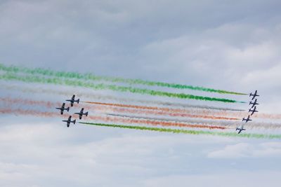 Silhouette of woman against cloudy sky