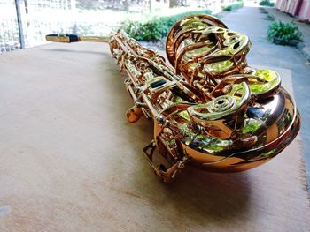 High angle view of food on table