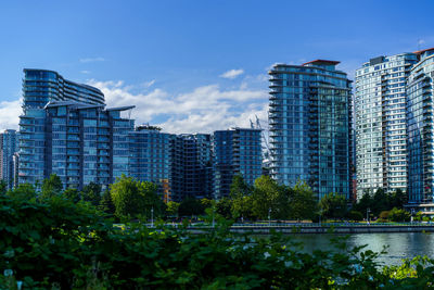 Modern buildings in city against sky