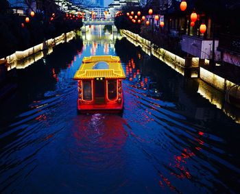 Illuminated city at night