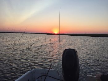Scenic view of sunset over sea