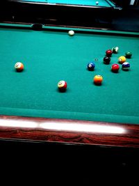 Close-up of multi colored lights on table