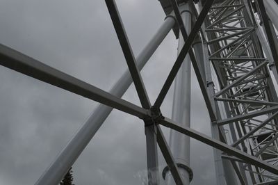 Low angle view of rollercoaster against sky