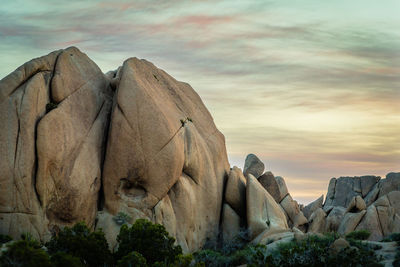 Rock formations at sunset