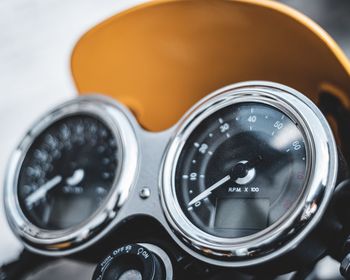 Close up of motorcycle instruments