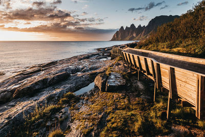 Scenic view of sea during sunset