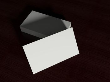 Blank envelope on black background