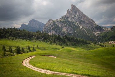 Scenic view of mountains against sky