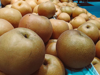 Close-up of apples for sale in market