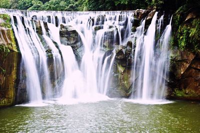 Scenic view of waterfall