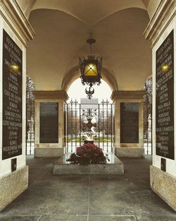 Interior of illuminated building