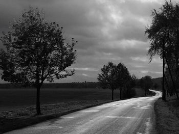 Road by trees against sky