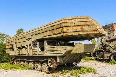 Old train against clear sky