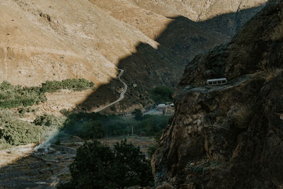 High angle view of mountain road