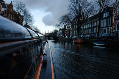 View of canal in city