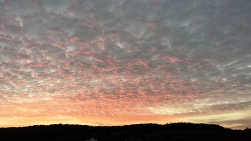 Scenic view of dramatic sky during sunset