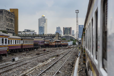 Train on railroad station