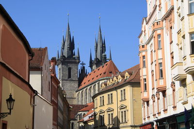 Low angle view of buildings against sky