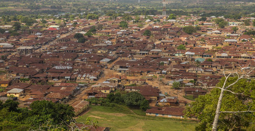 High angle view of townscape