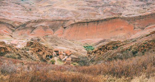 Aerial view of rock formations