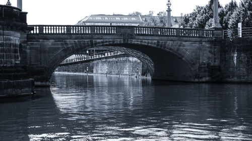 Arch bridge over river