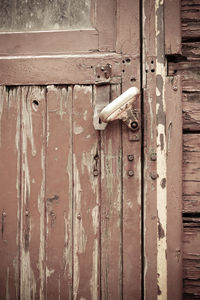 Close-up of wooden door