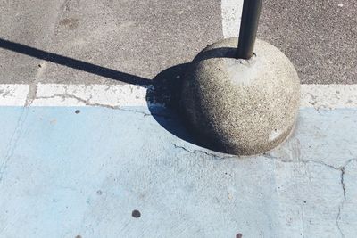 High angle view of ball on floor